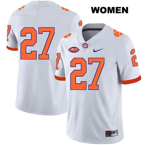 Women's Clemson Tigers #27 Chez Mellusi Stitched White Legend Authentic Nike No Name NCAA College Football Jersey ACH2446LB